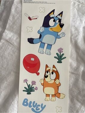 Lucy Blue and Yellow Cartoon Wall Decal Sheet